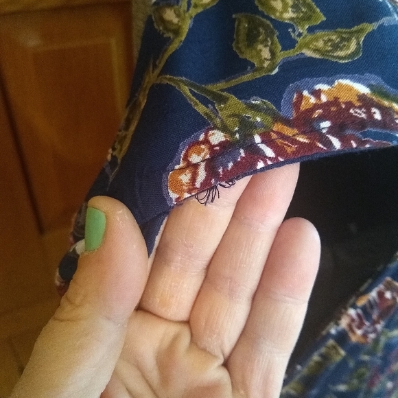 Angie dark floral cold shoulder choker collar tunic top - Picture 8 of 8